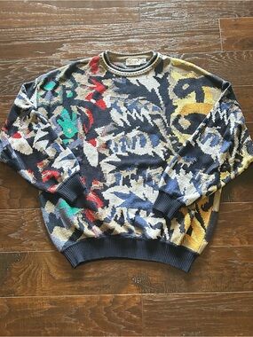 St. Croix Vintage Abstract Sweater M
